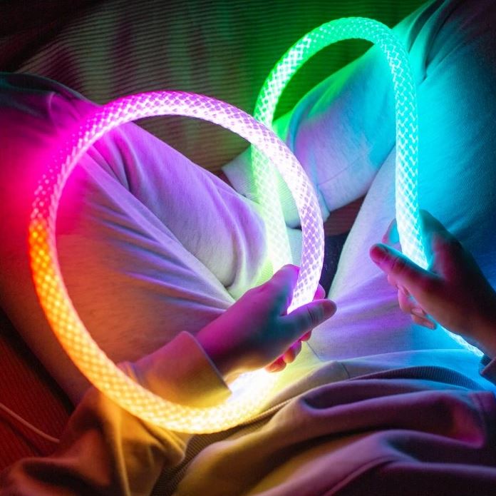 LED PROVAZ Ø16mm / 5V / RGB / IP20 / SET 3m / IMITACE PROVAZOVÉHO VÝPLETU